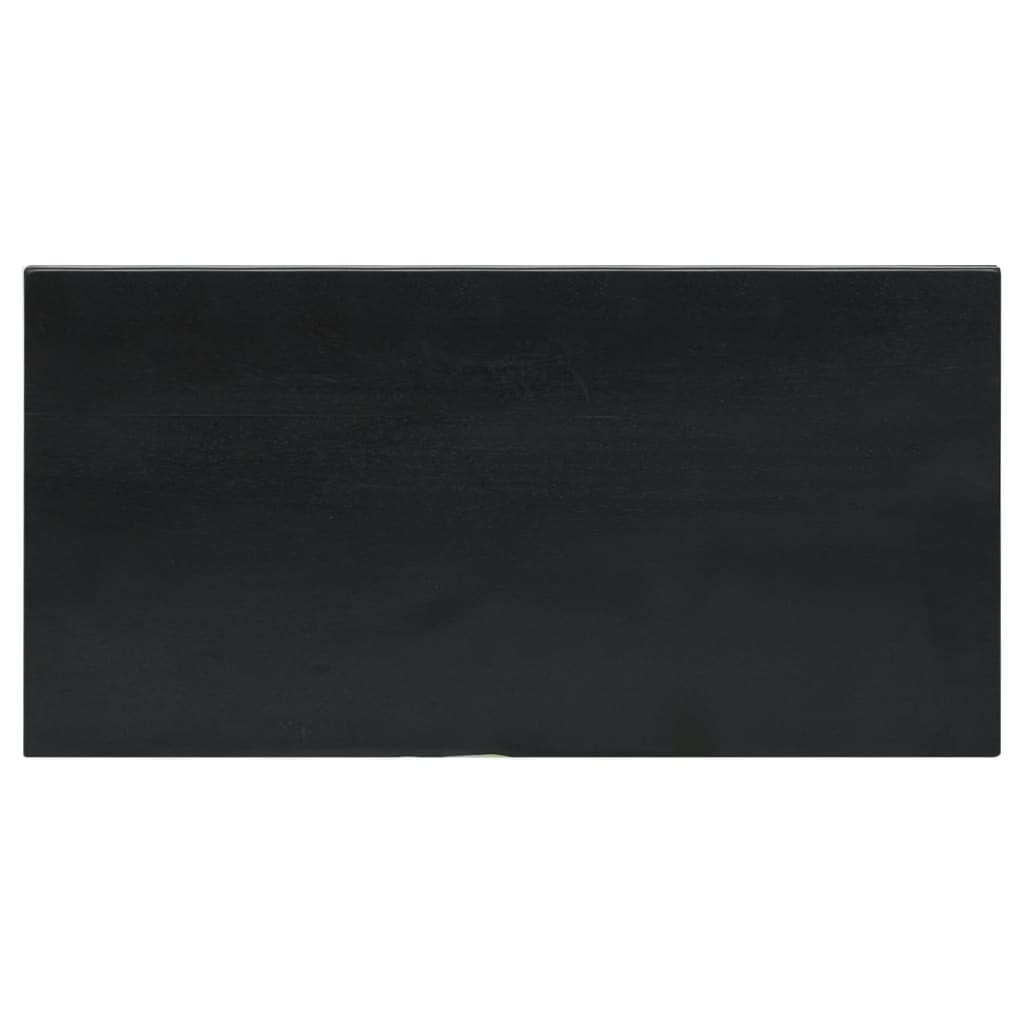 Comodino nero 60x30x75 cm in legno massello di mogano