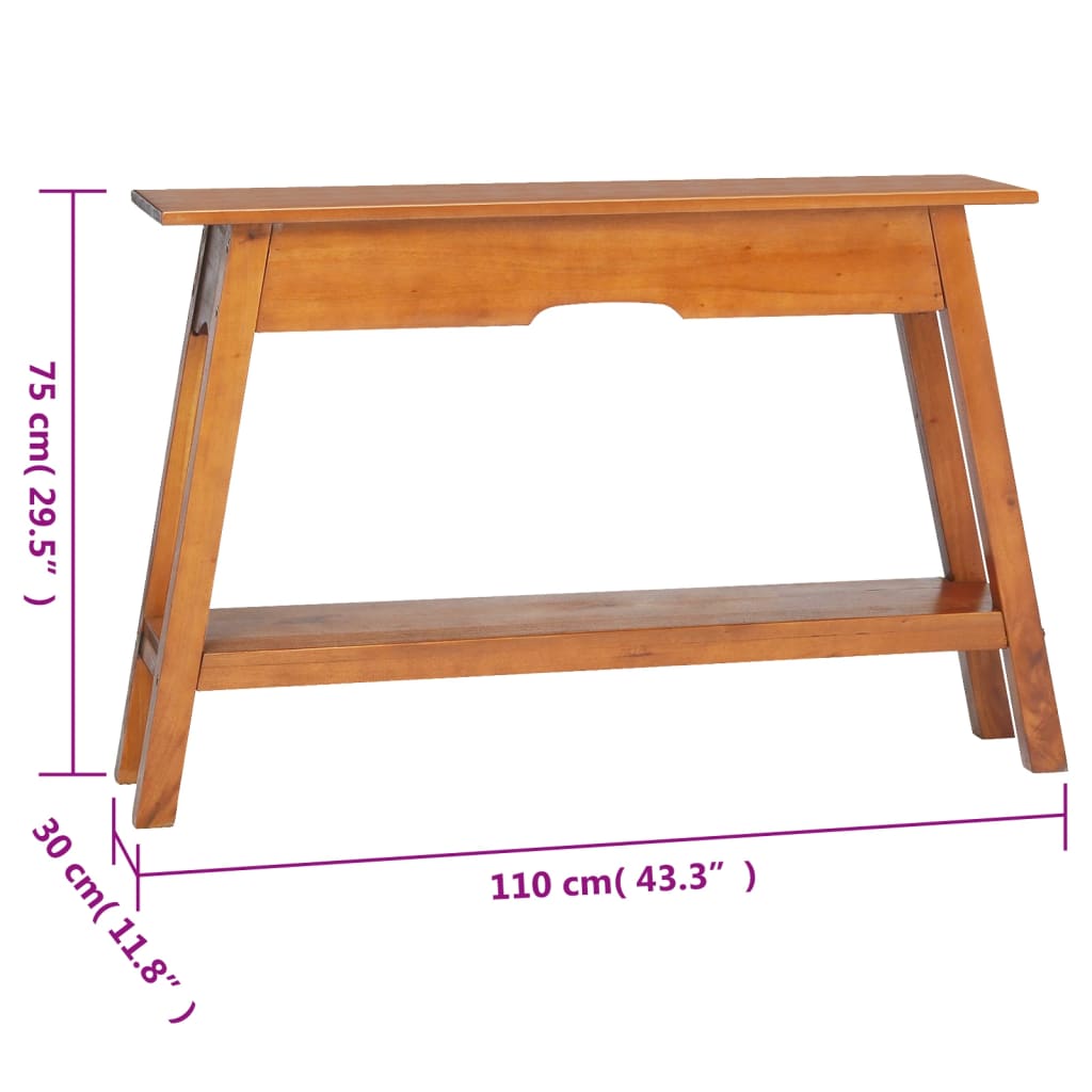 Console table 110x30x75 cm solid mahogany wood