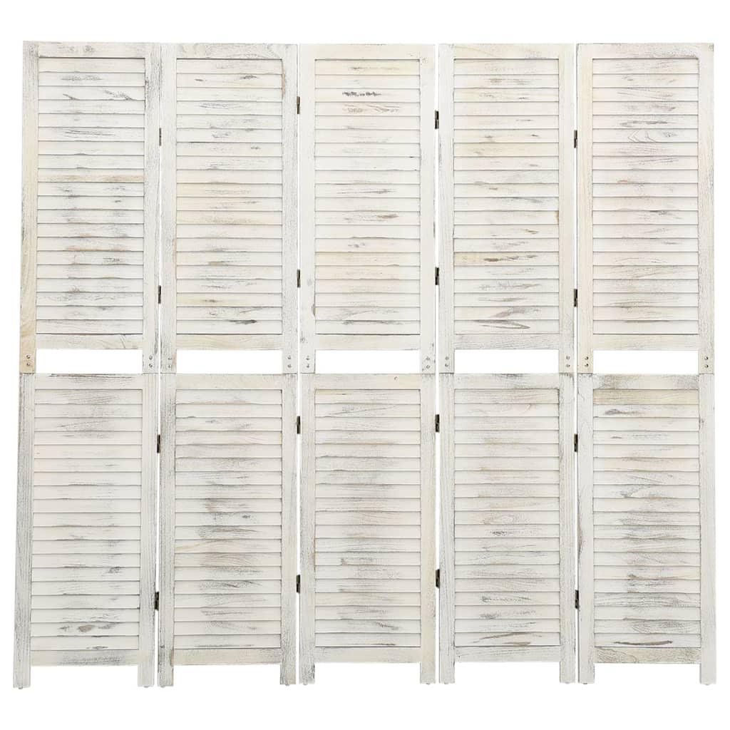 Separation partition 5 ancient white panels 178.5x166cm wood