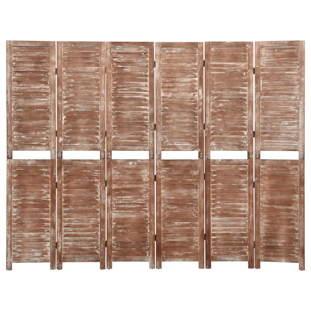 Separation partition 6 brown panels 210x165 cm Paulownia