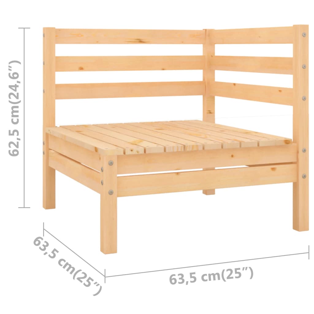 Solid pine wooden corner sofa