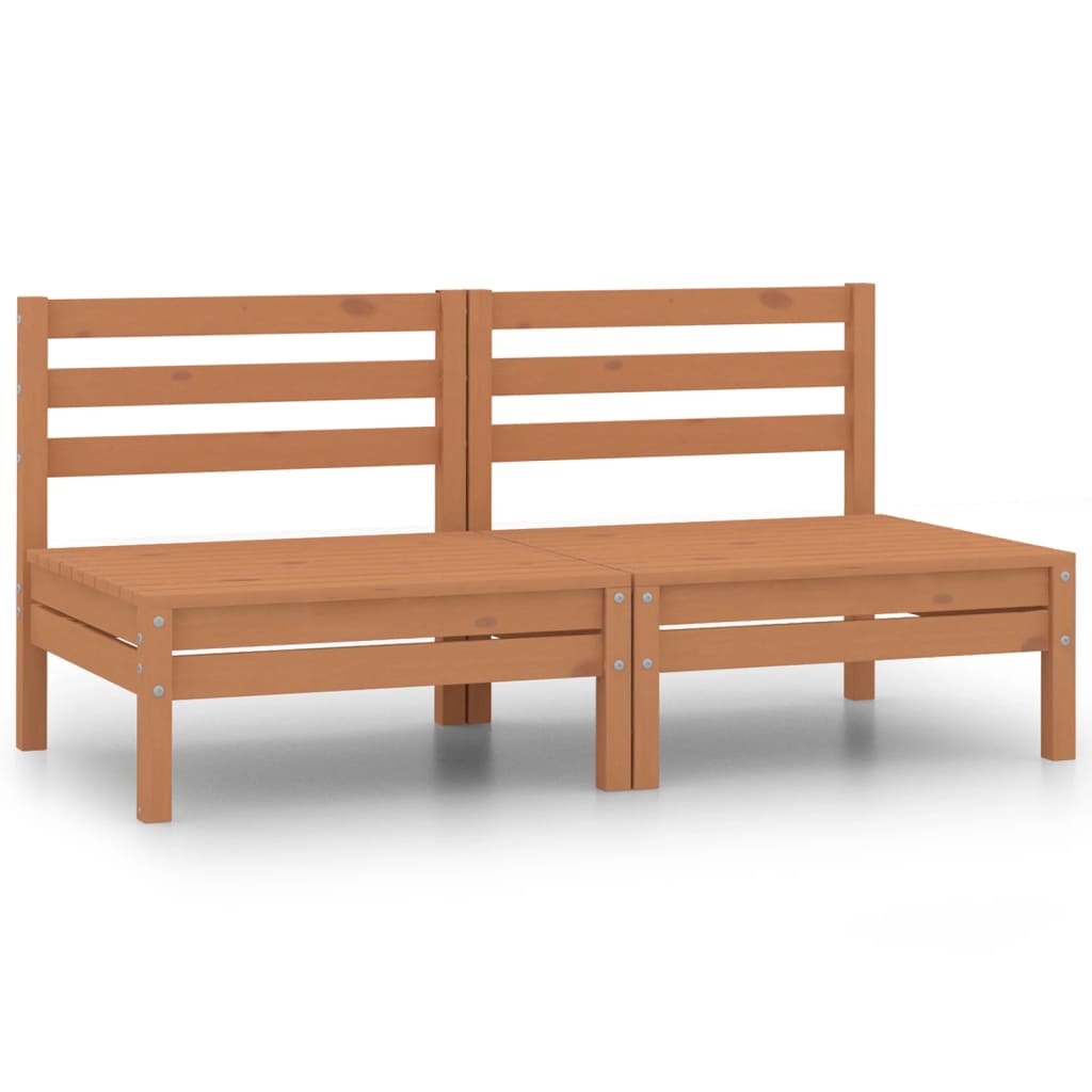 Garden central sofas 2 pcs brown honey solid pine wood