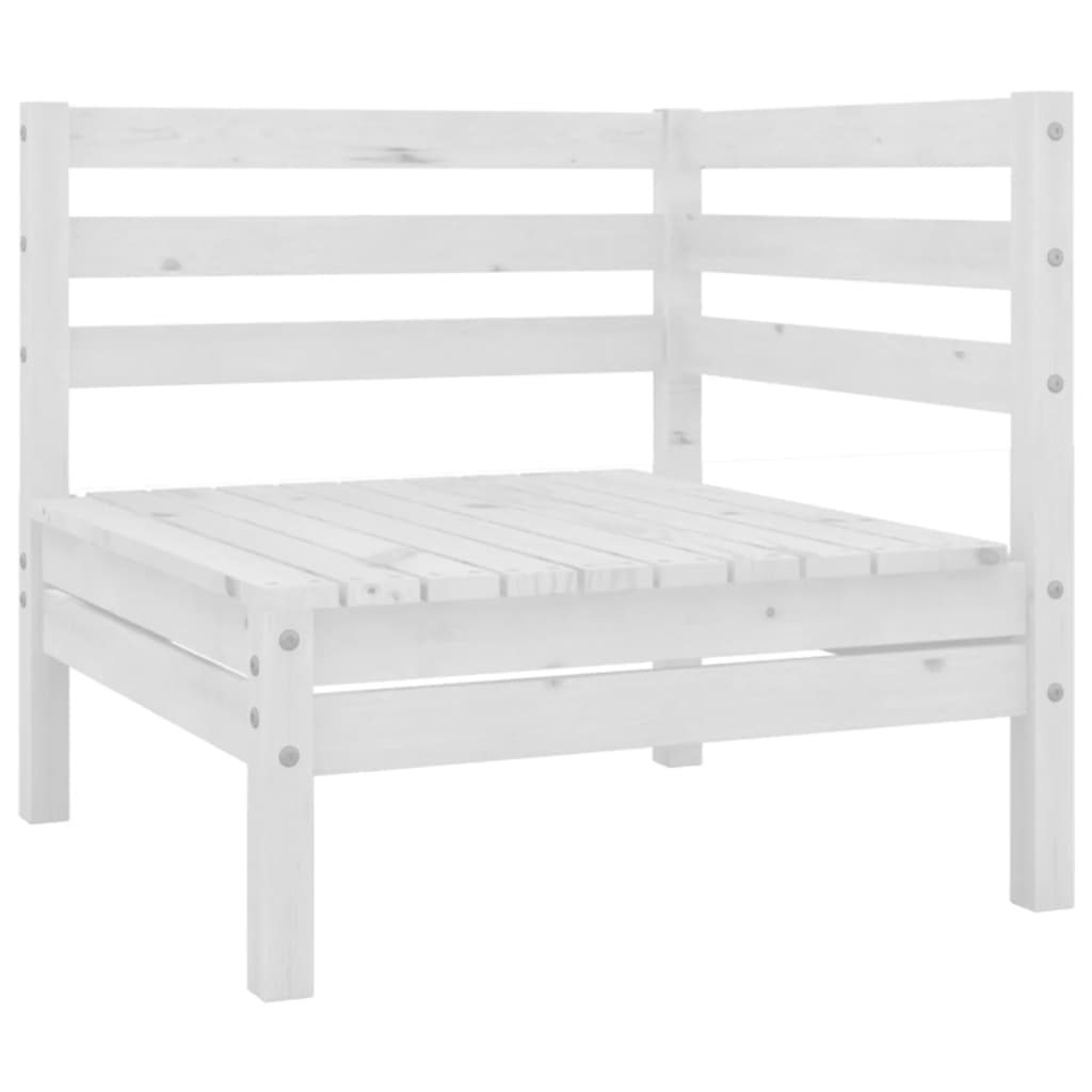 Garden furniture 3 pcs white pine wood white