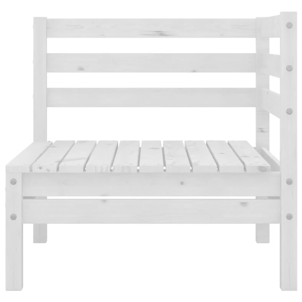 Garden furniture 3 pcs white pine wood white