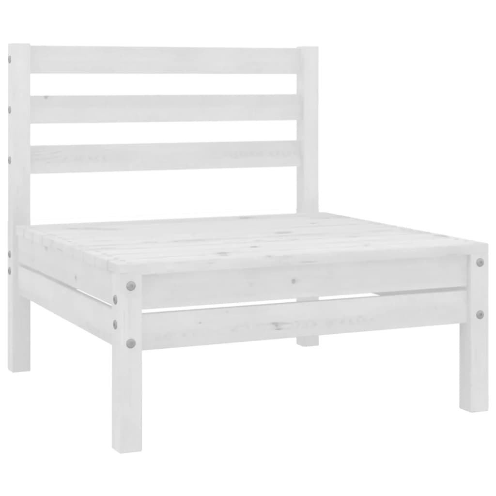 Garden furniture 3 pcs white pine wood white