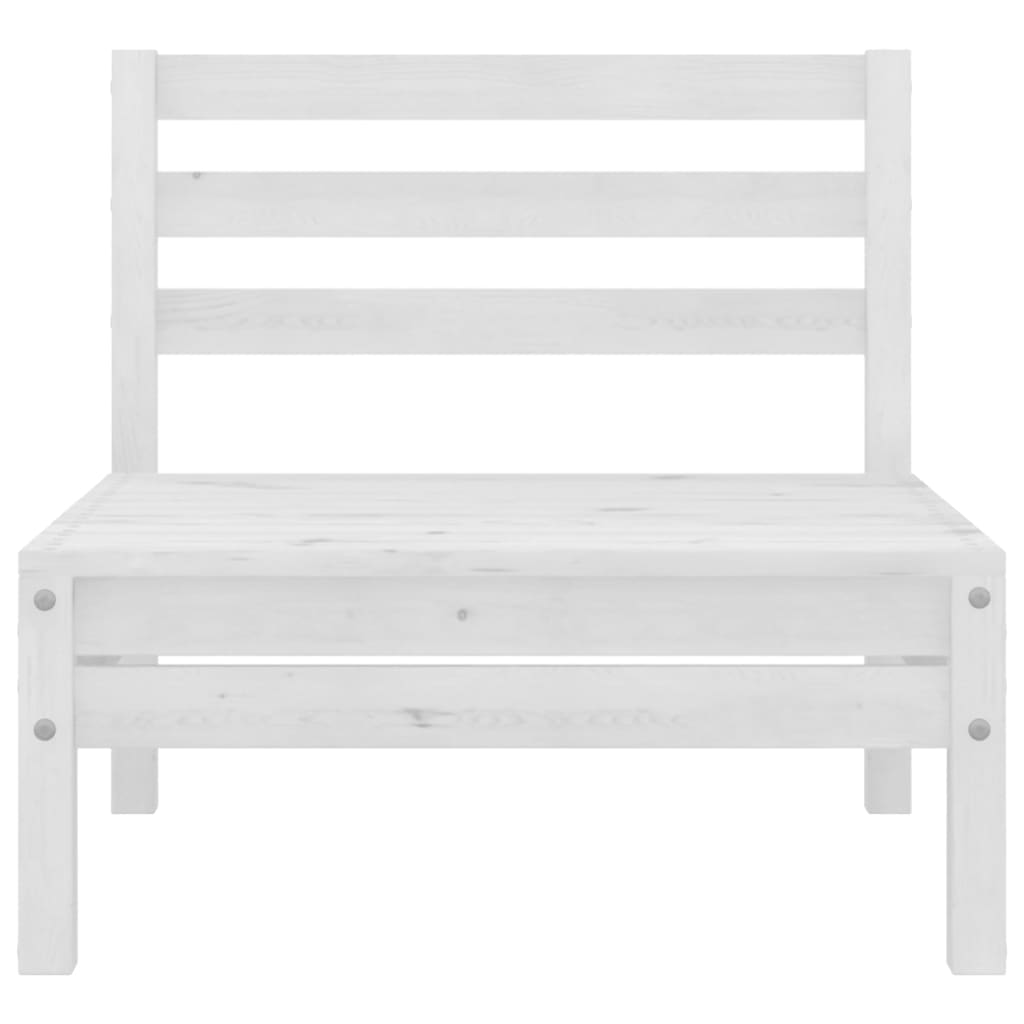 Salon de jardin 3 pcs Bois de pin massif Blanc