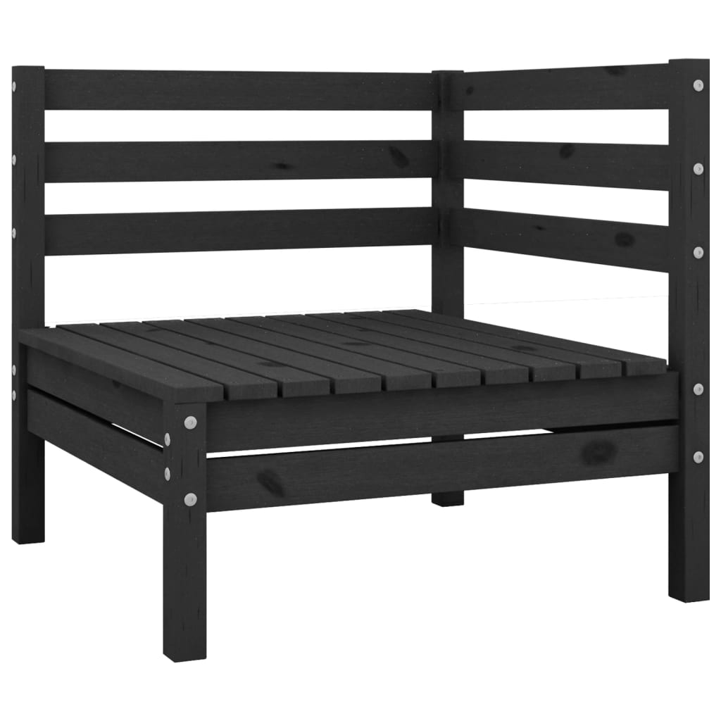 Garden furniture 4 pcs black pine wood black