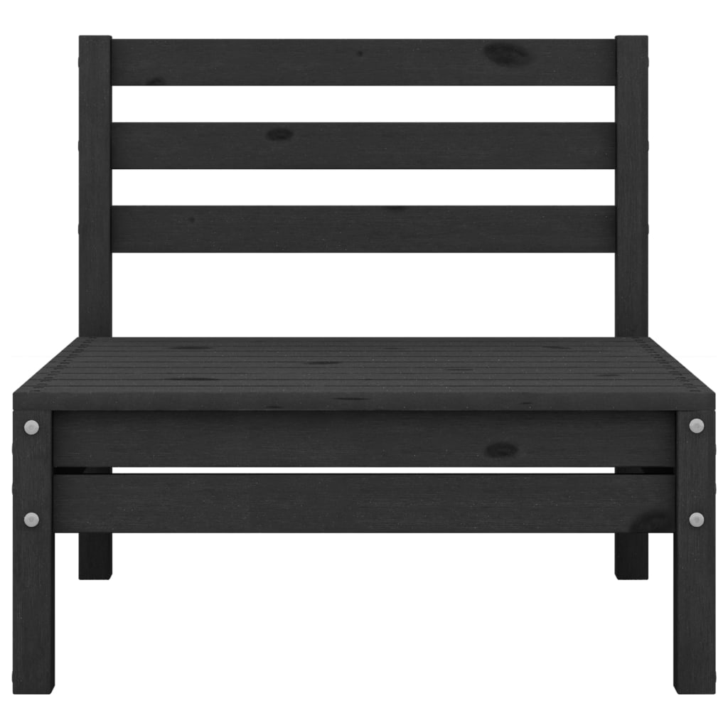 Garden furniture 4 pcs black pine wood black