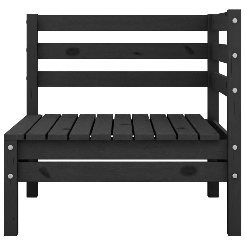 Garden furniture 4 pcs black pine wood black