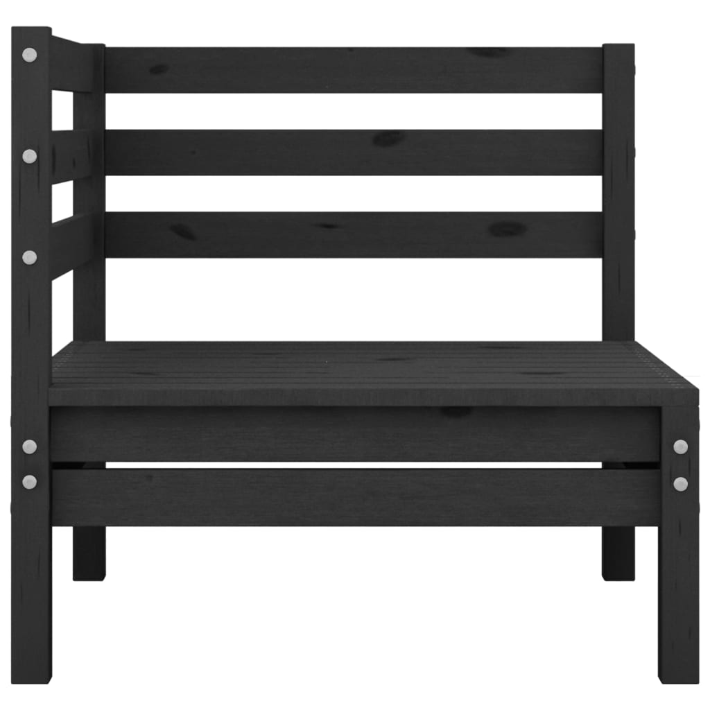 Garden furniture 4 pcs black pine wood black