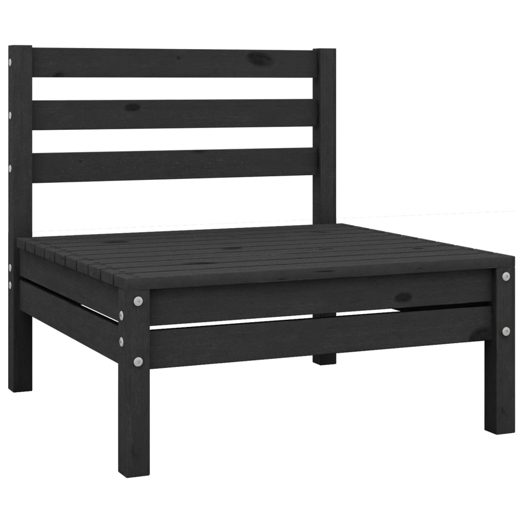 Garden furniture 4 pcs black pine wood black