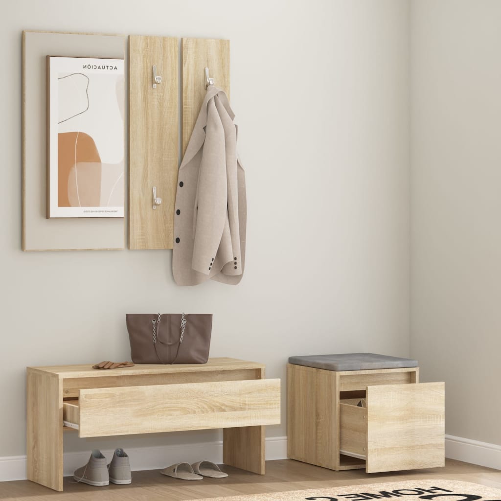 Set di mobili da ingresso in rovere Sonoma, legno ingegnerizzato