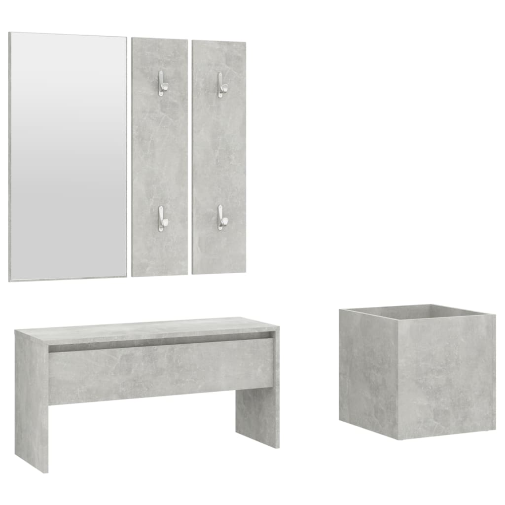 Set di mobili da ingresso in multistrato di cemento grigio cemento