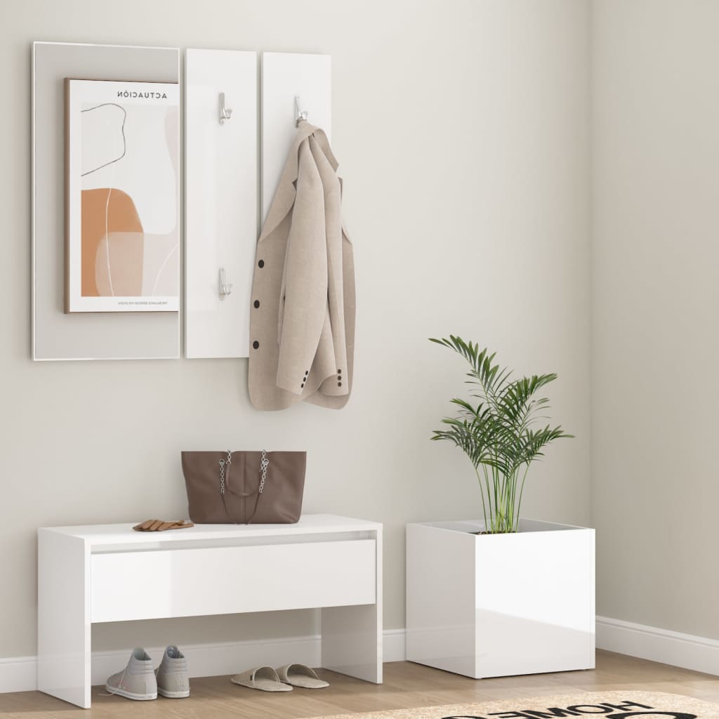 Set glänzender weißer Korridor Möbeltechnik Holz