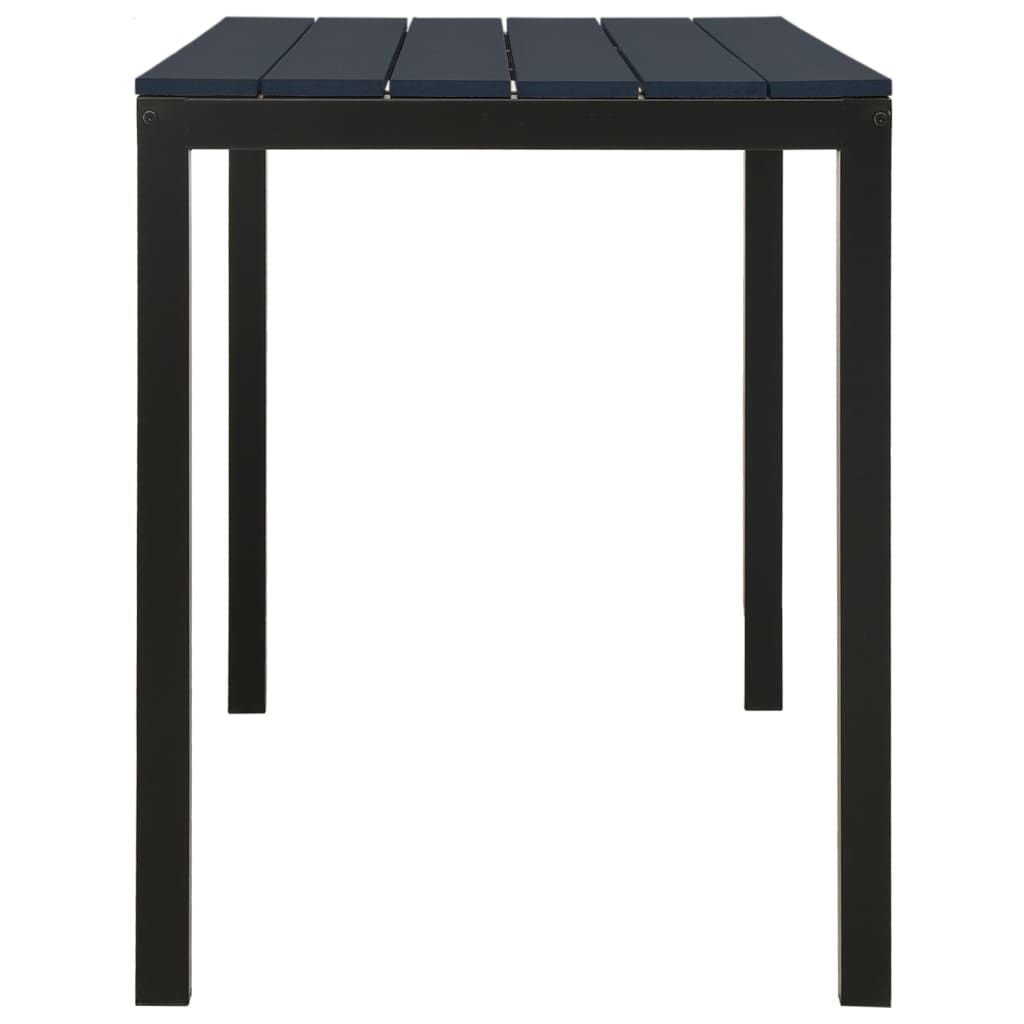 Set of garden dining room 3 pcs steel and black wpc