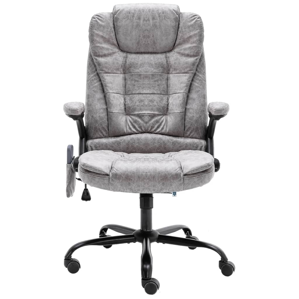 Light gray massage office chair Similar suede