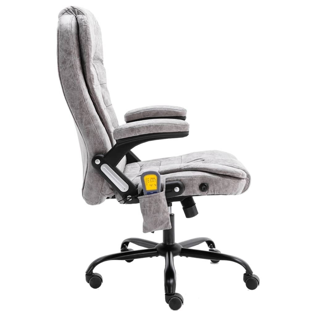 Chaise de bureau de massage gris clair similicuir daim