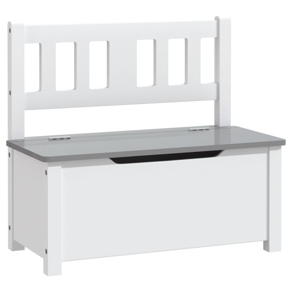 Storage bench for white and gray children 60x30x55 cm MDF
