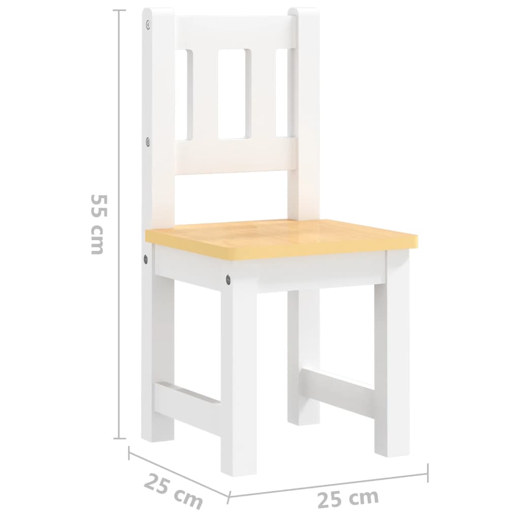 Set of tables and chairs for children 3 pcs white and beige