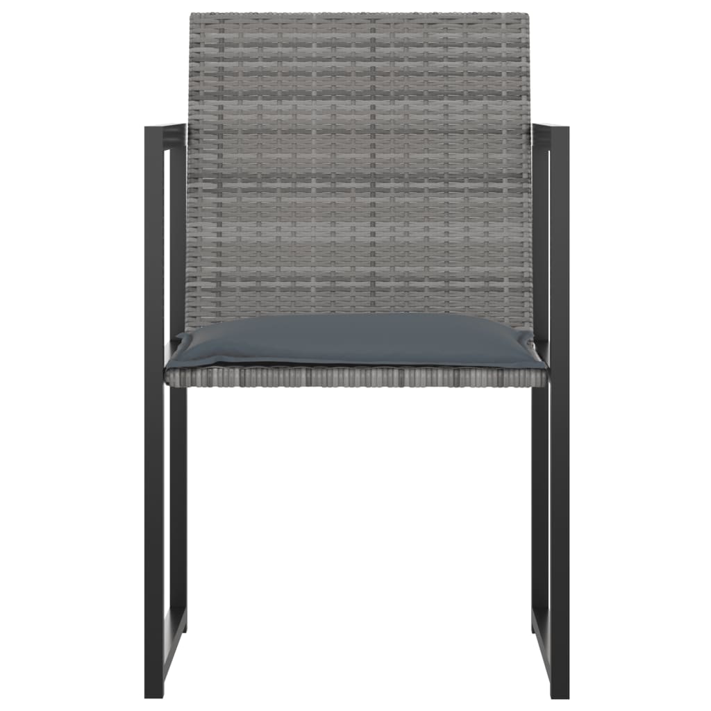 Mobilier à dîner de jardin 9pcs et coussins Résine tressée Gris