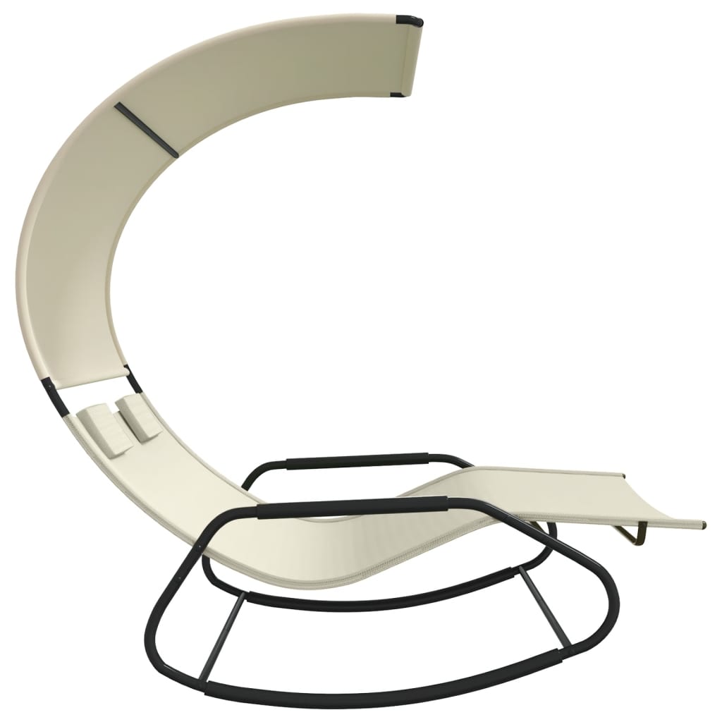 Double linger chair with a cream awning