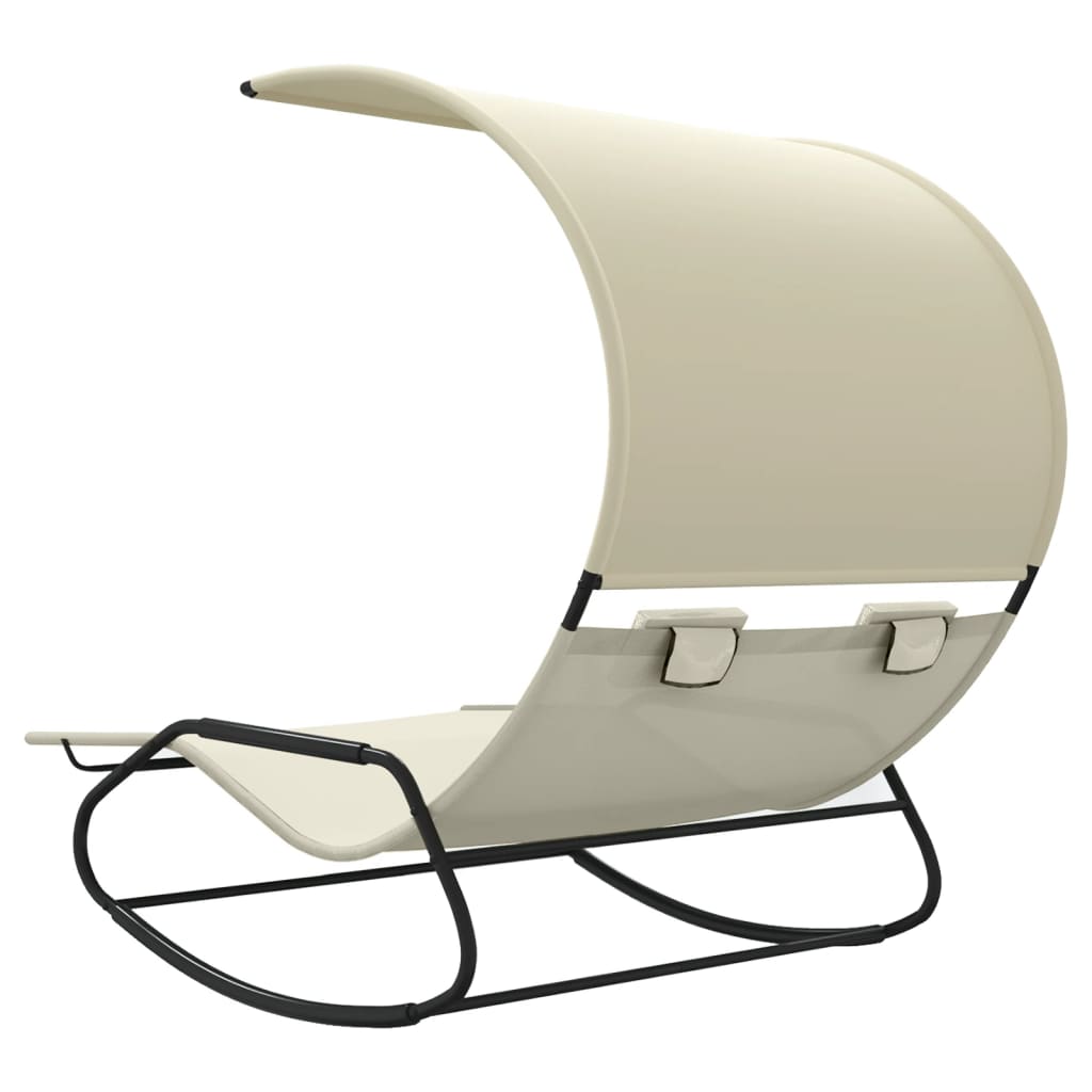 Double linger chair with a cream awning