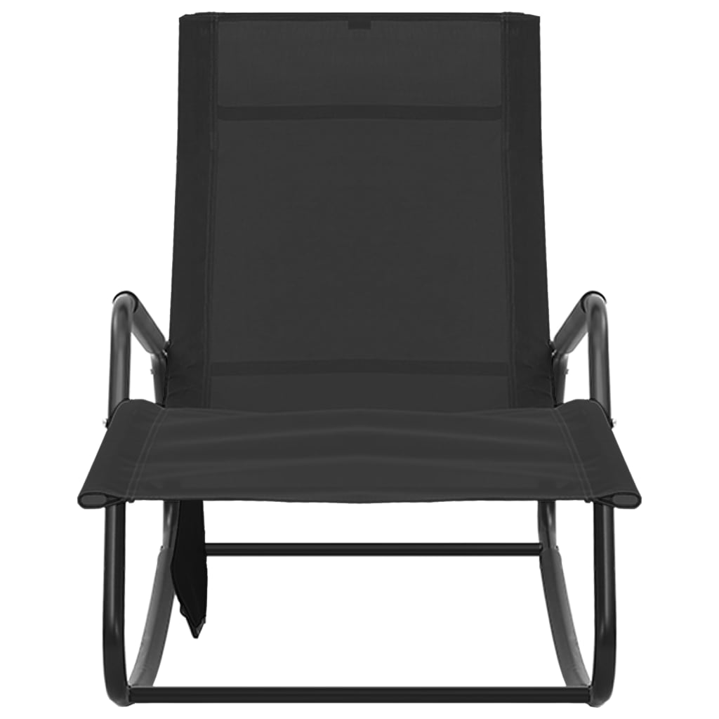 Stahl langer Stuhl und schwarzes Textilene