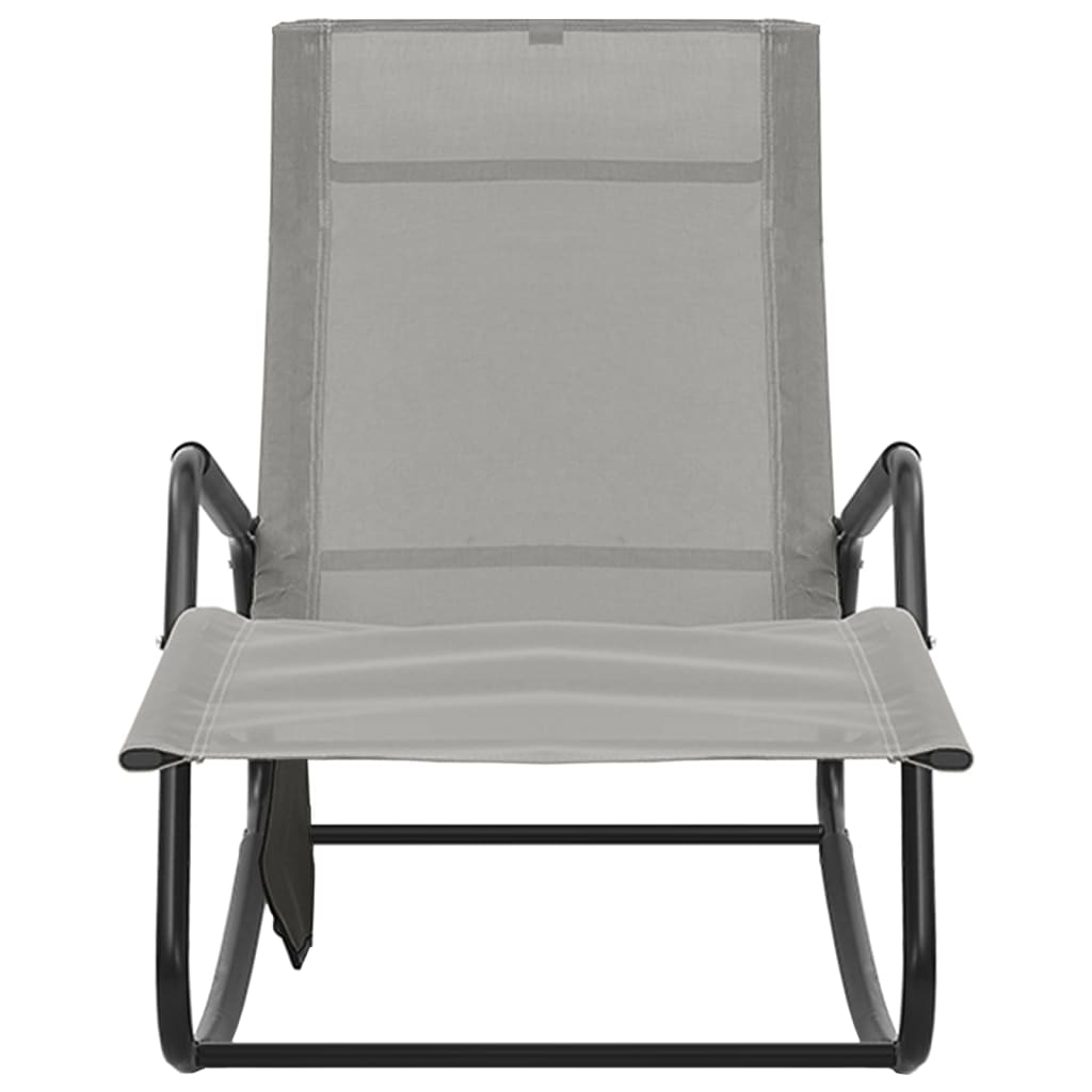 Steel long and gray textile chair