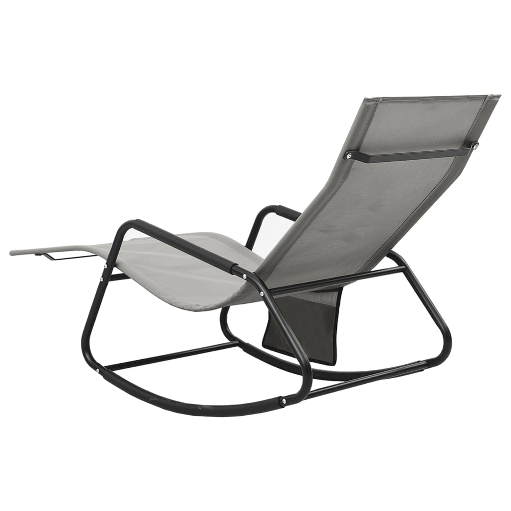 Steel long and gray textile chair