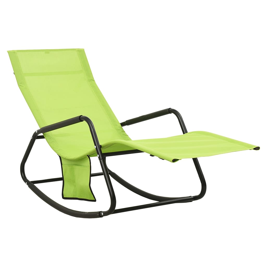 Steel long and green text chair