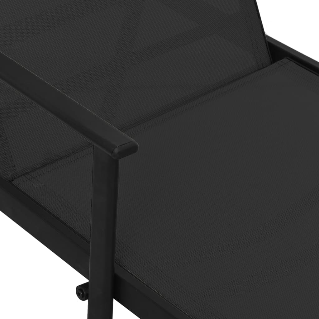 Stahl langer Stuhl und schwarzer Textilengewebe