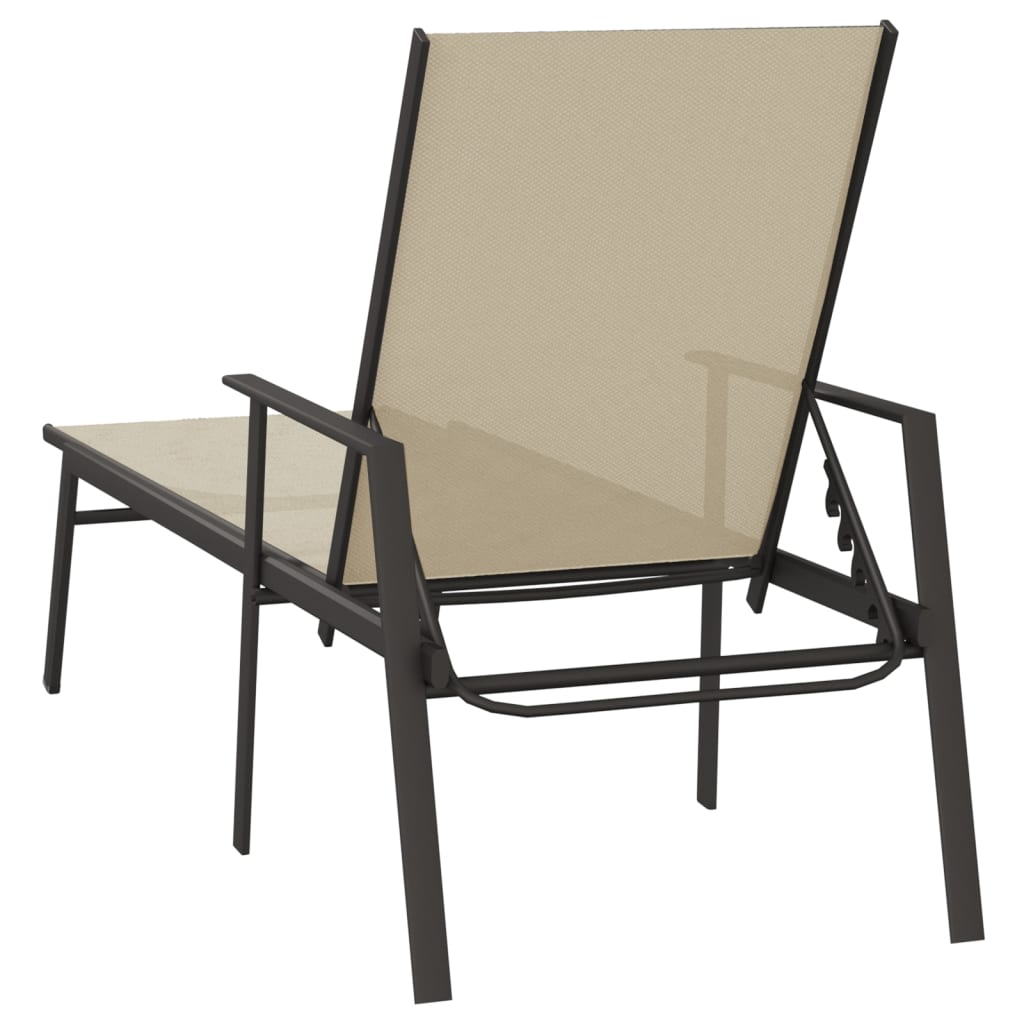 Stahllounge -Stuhl und Creme Textilengewebe