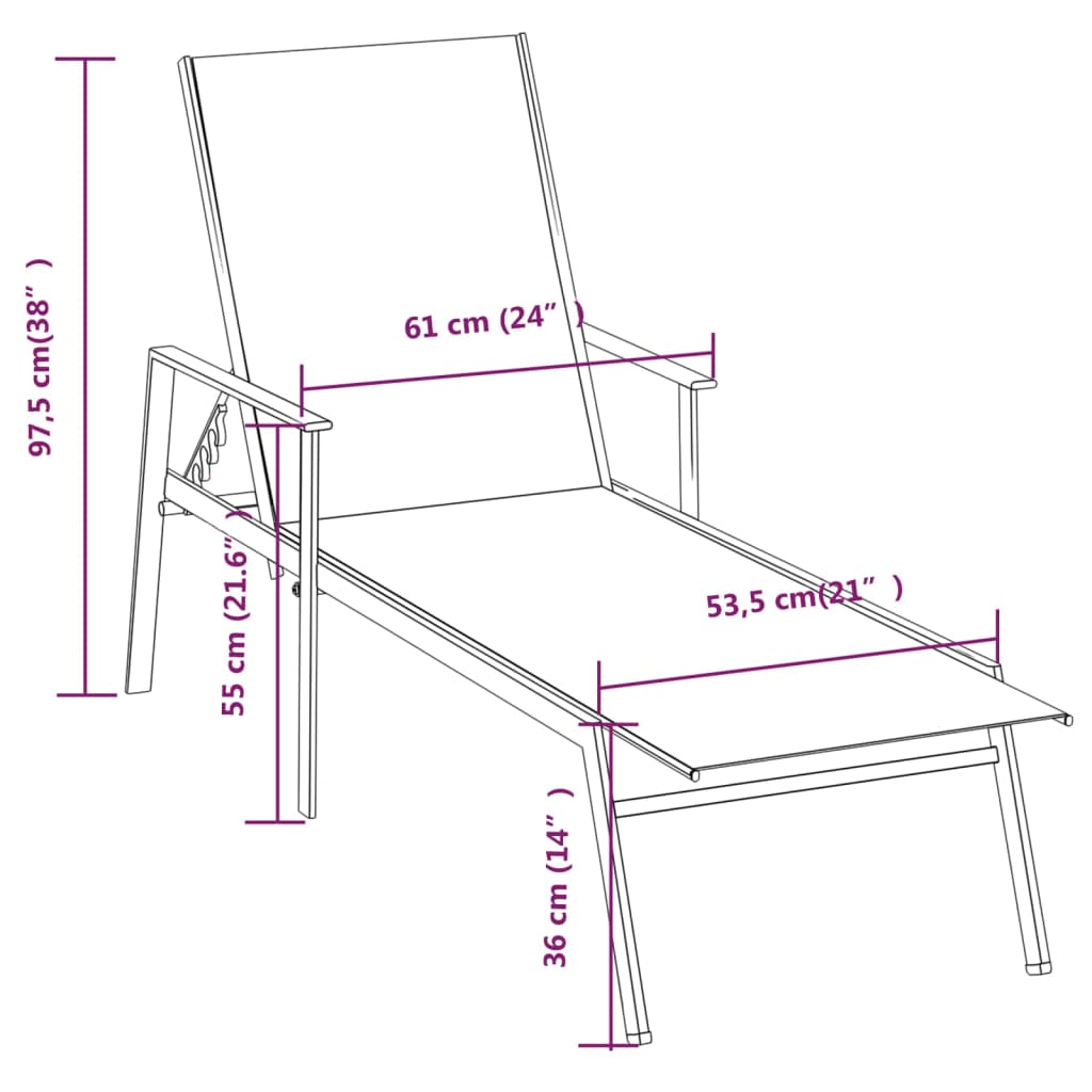 Steel lounge chair and cream textilene fabric