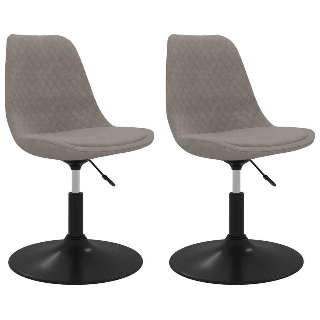 Pivoting chairs to eat 2 light gray velvet