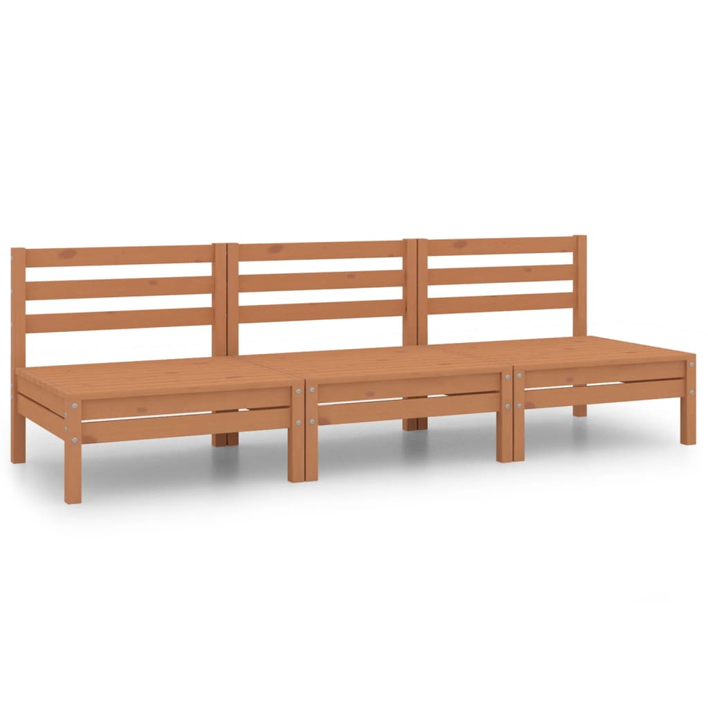 Garden furniture 3 pcs brown honey solid pine wood