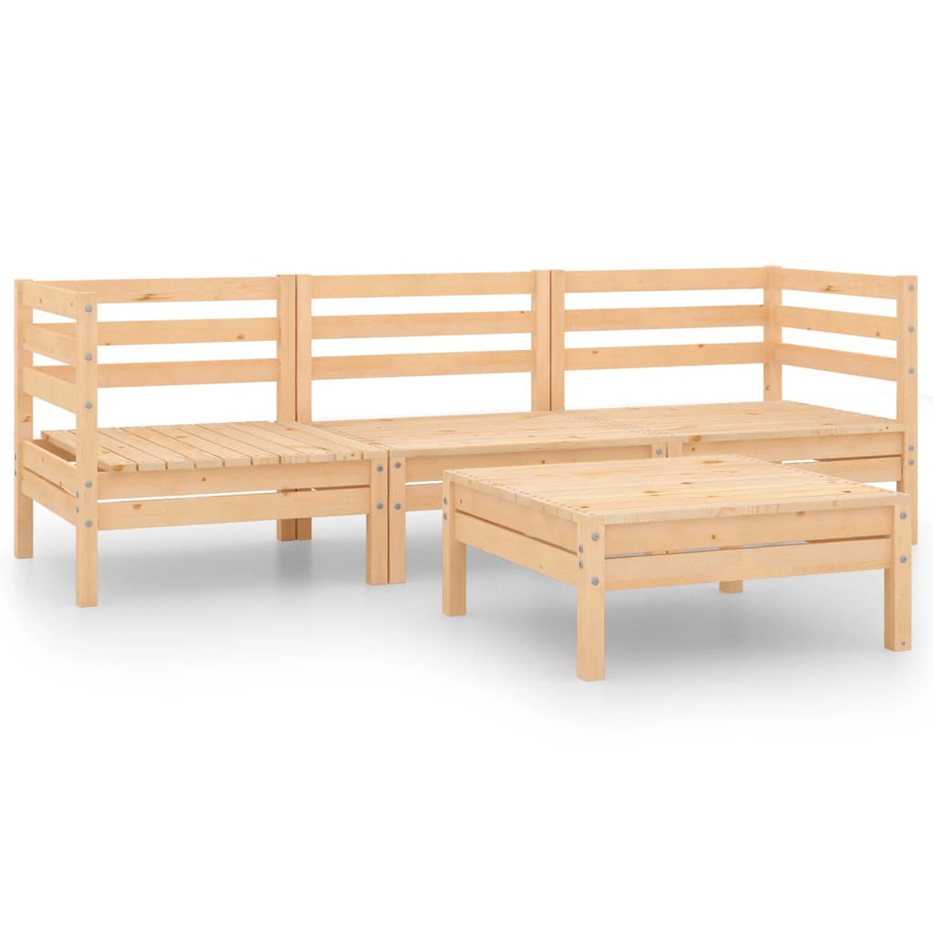 Garden furniture 4 pcs solid pine wood