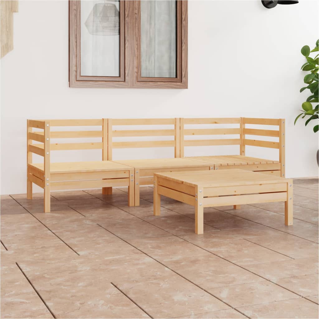 Garden furniture 4 pcs solid pine wood