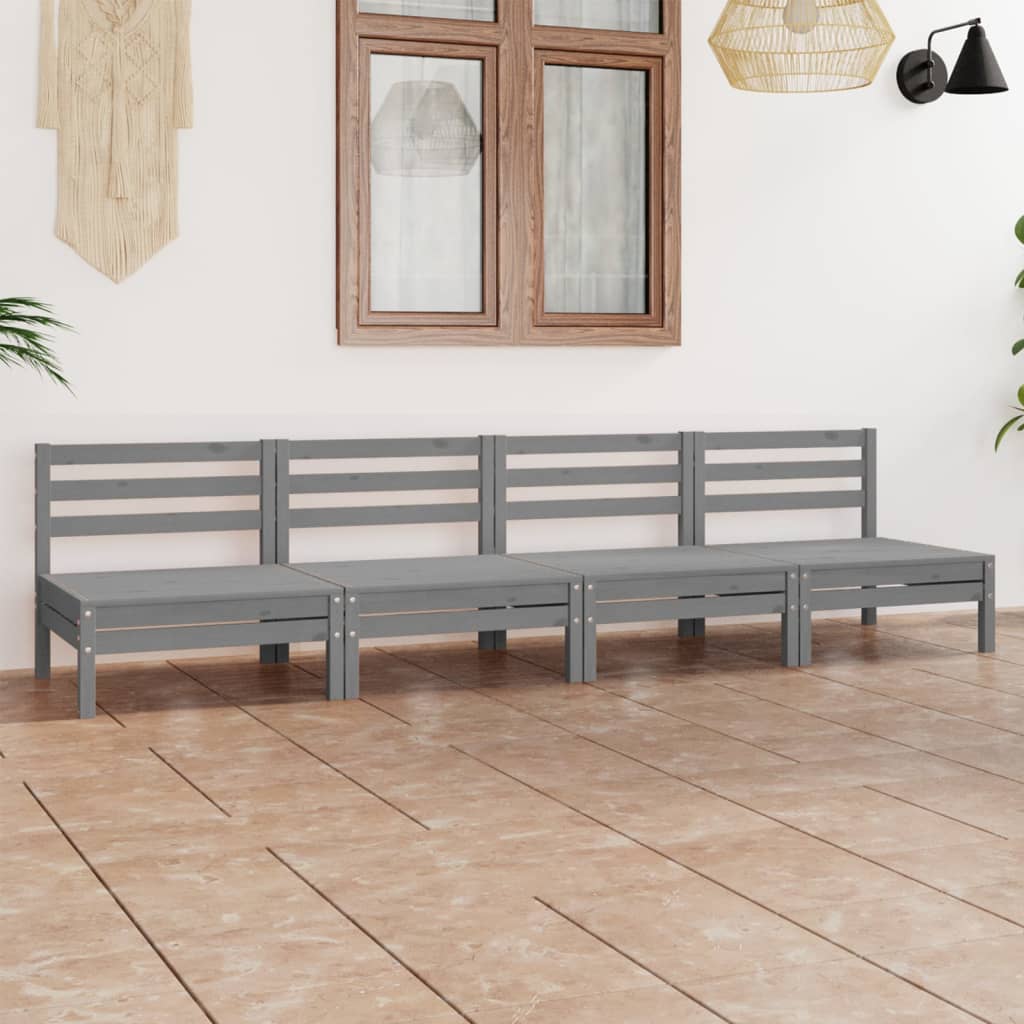 Gray garden furniture gray solid pine wood