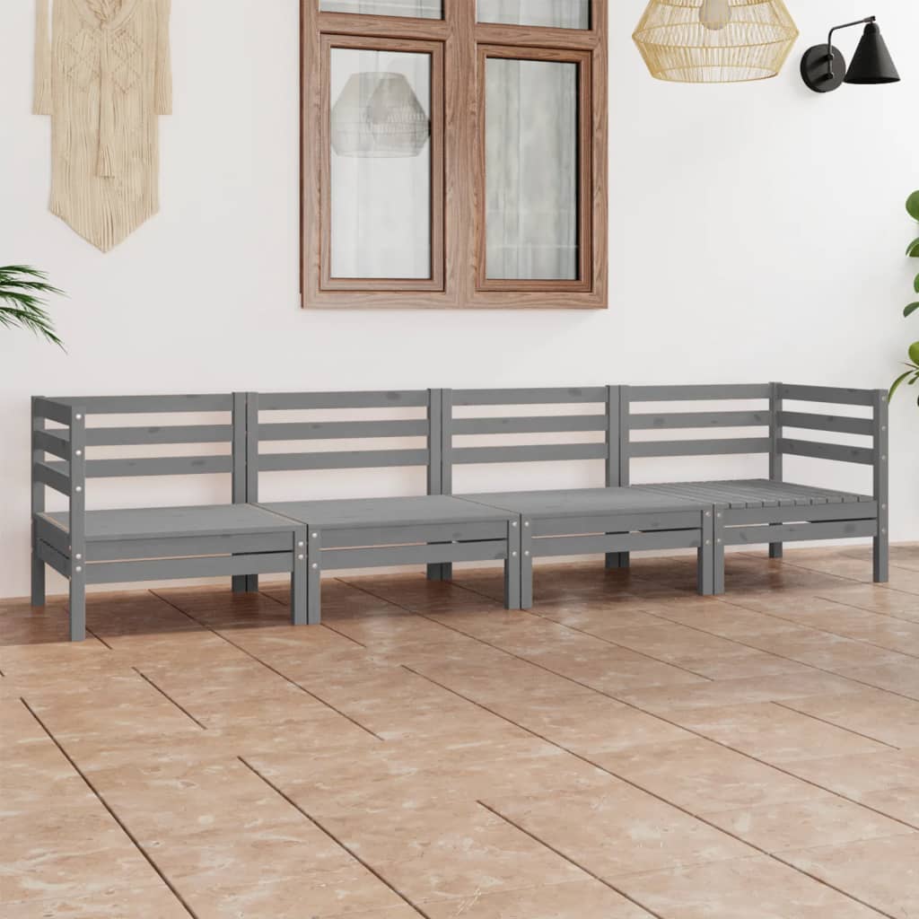 Gray garden furniture gray solid pine wood
