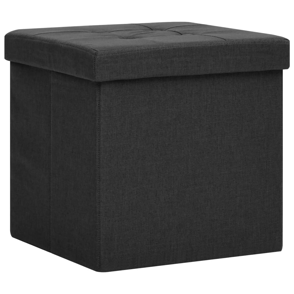 Foldable storage stools Lot of 2 Black False Lin