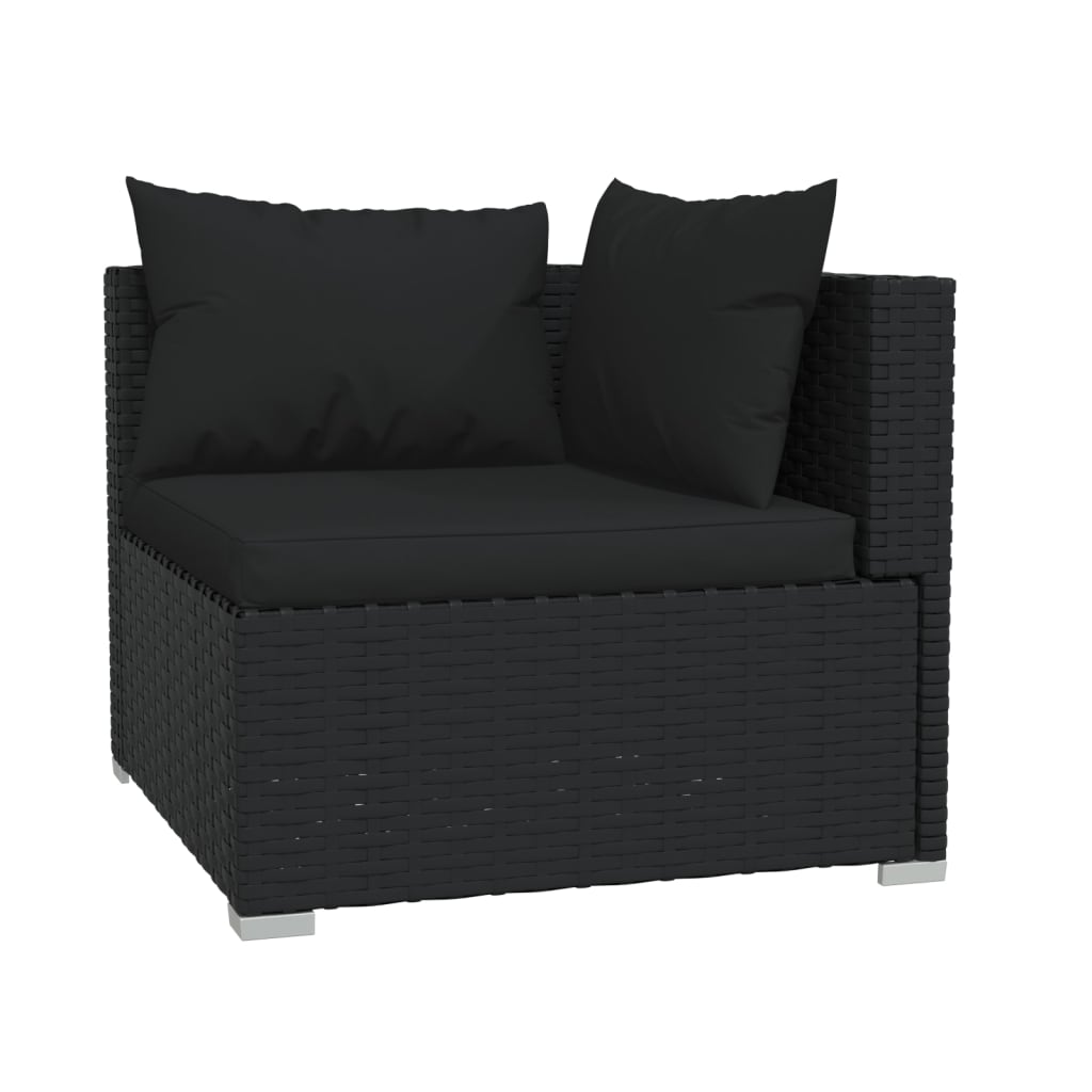 2 -seater sofa with black braided resin cushions