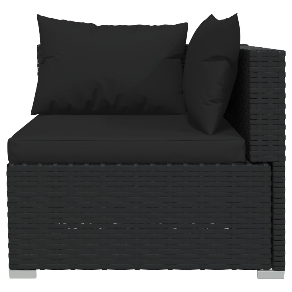 2 -seater sofa with black braided resin cushions