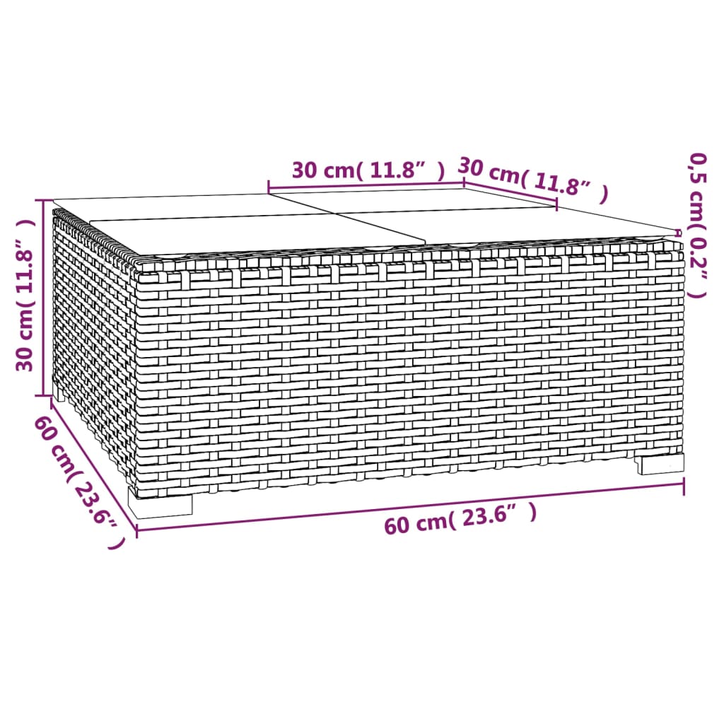 3 PCs Gartenmöbel mit schwarzen geflochtenen Harzkissen