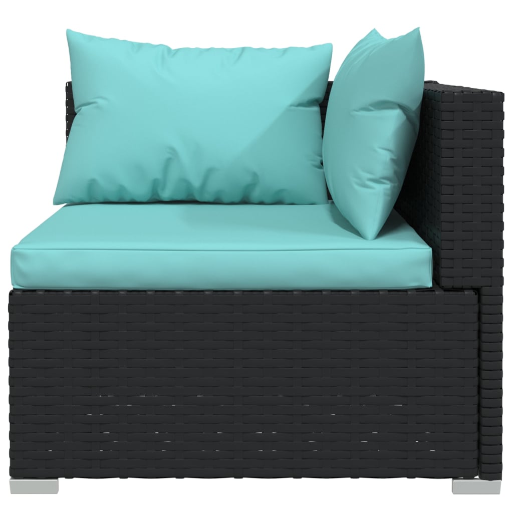 2 -seater sofa with black braided resin cushions