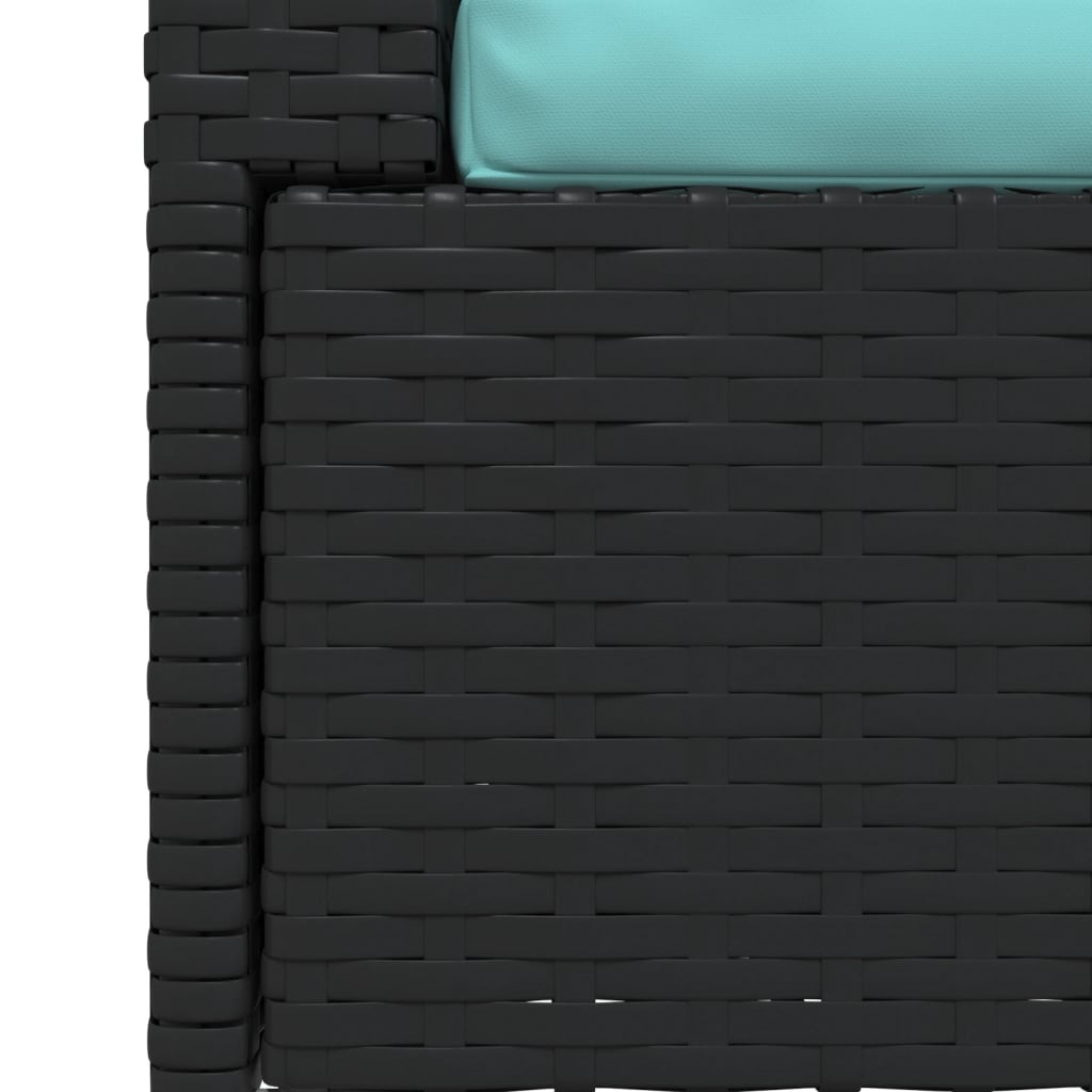 2 -seater sofa with black braided resin cushions