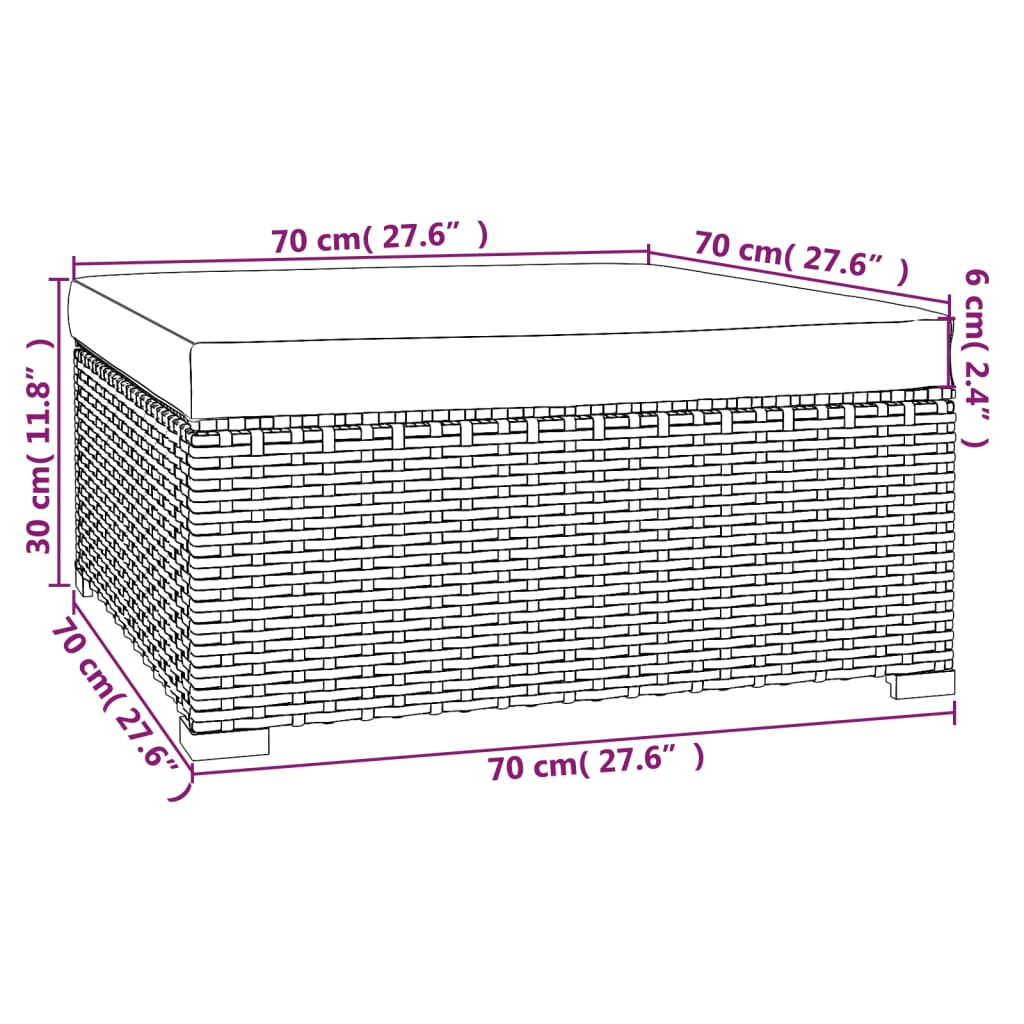 4 PCs Gartenmöbel mit schwarzen geflochtenen Harzkissen