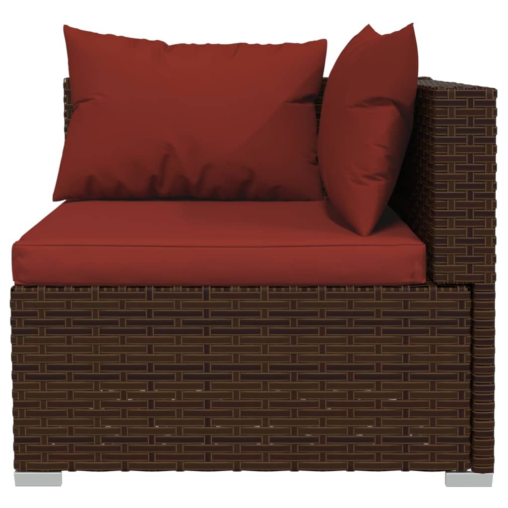 2 -seater sofa with braided brown resin cushions