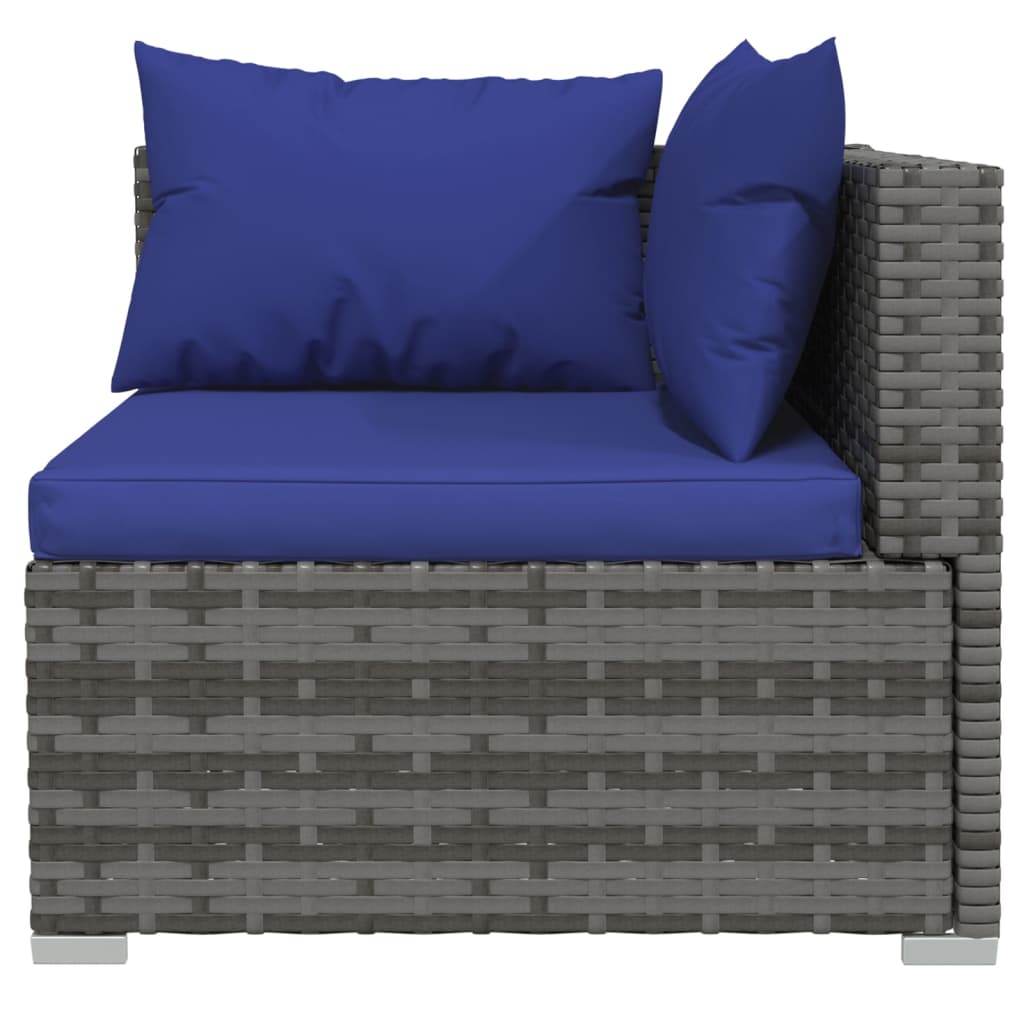 2 -seater sofa with braided resin gray cushions