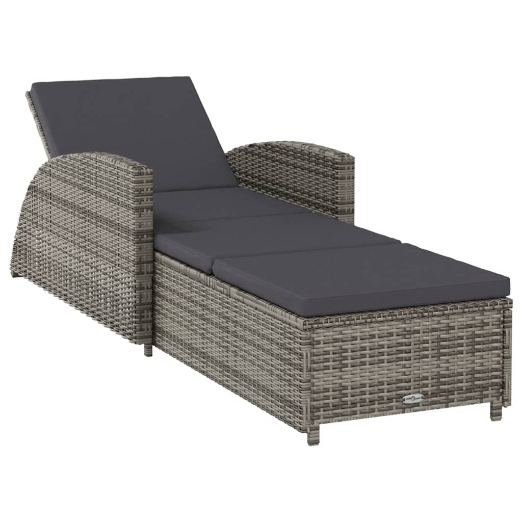 Long chair with dark gray resin dark cushion gray