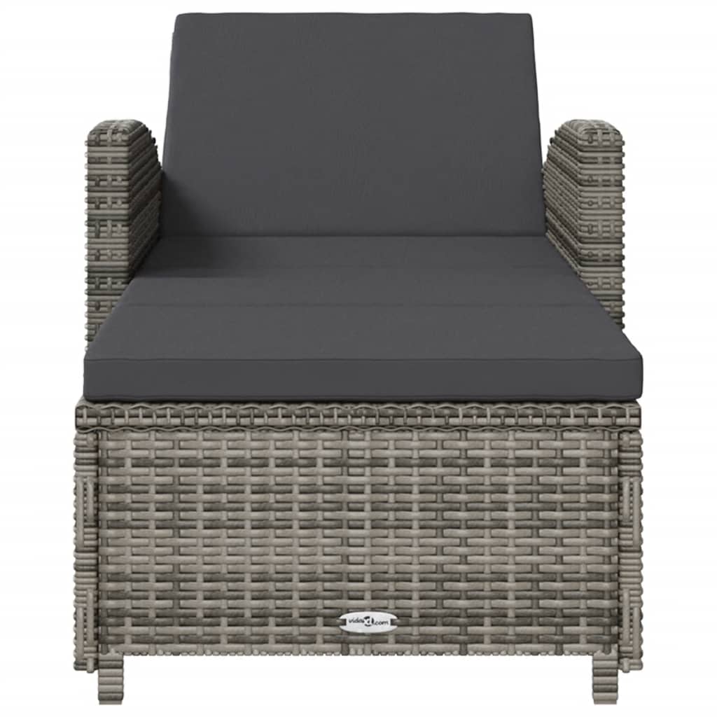 Long chair with dark gray resin dark cushion gray